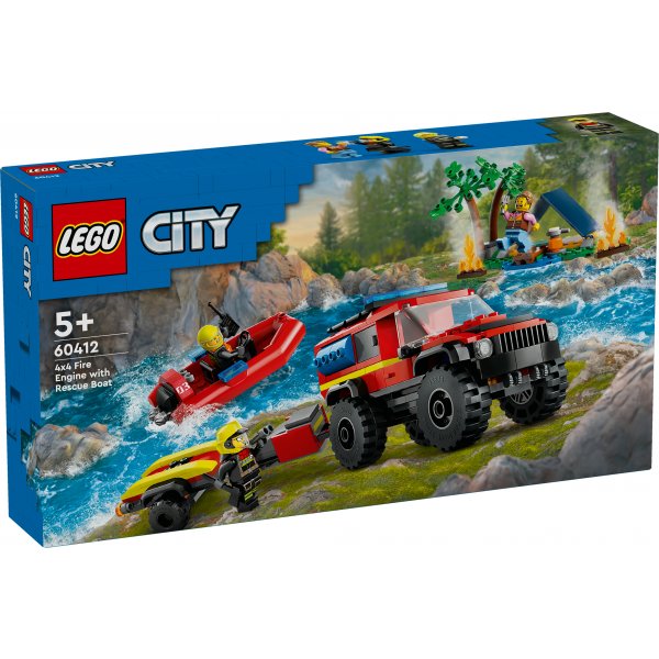 LEGO® 60412 Feuerwehrgeländewagen mit Rettungsboot